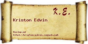 Kriston Edvin névjegykártya